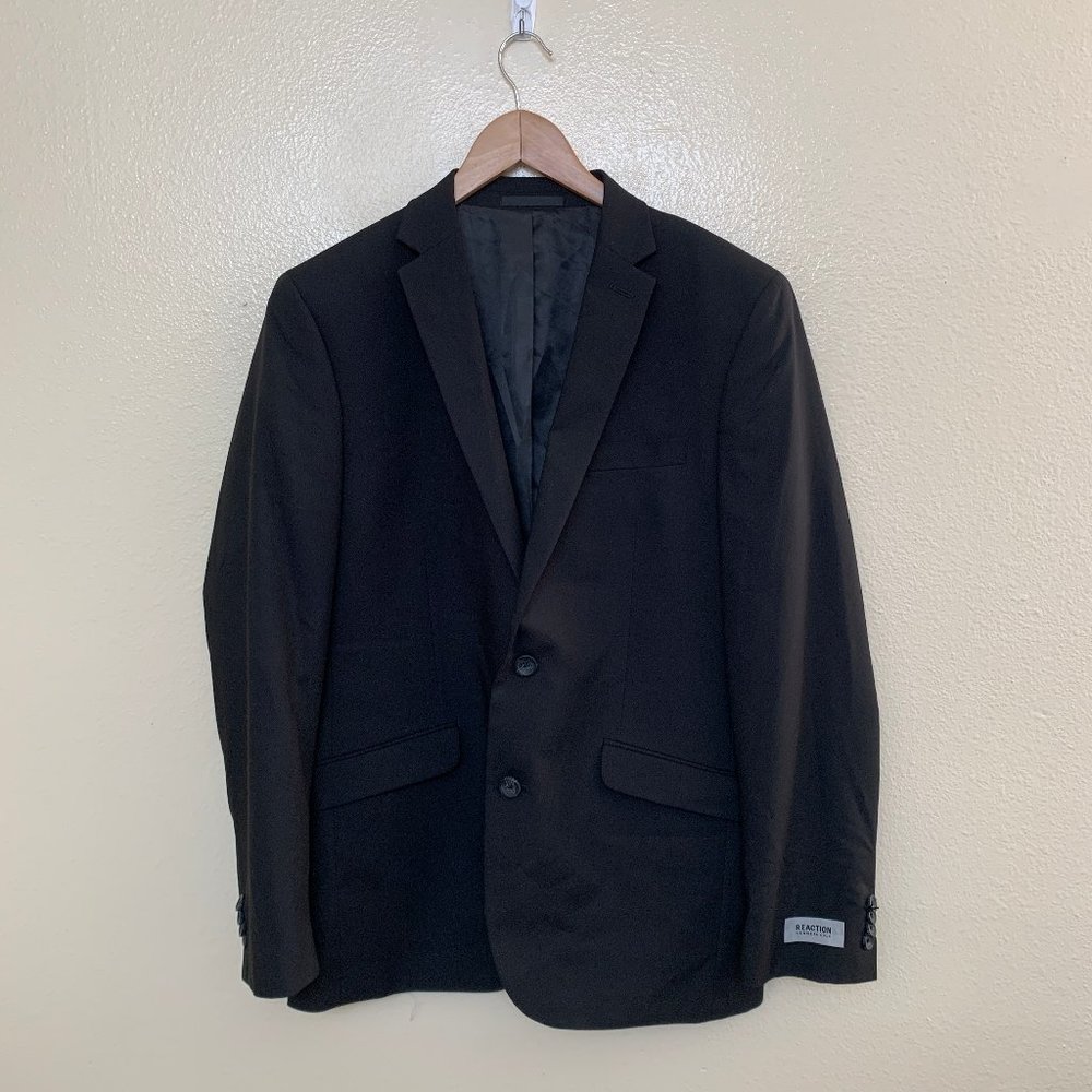 Kenneth Cole Reaction Men Techni Cole Blazer Sport Coat Suit 40R W33 Black